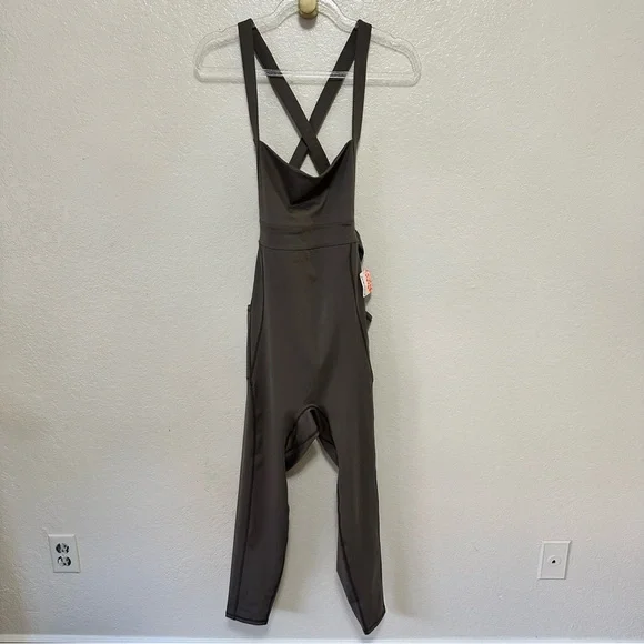 NEW free people movement My High Onesie brown jumpsuit size L - Picture 8 of 14